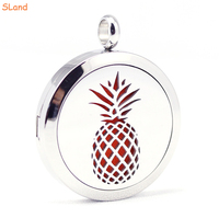 Fabricant de bijoux SLand, vente en gros, collier diffuseur d'aromathérapie en acier inoxydable, pendentif médaillon personnalisé pour cadeaux