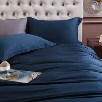 Meilleure vente housse de couette 100% coton ensemble de literie de luxe taie d'oreiller bleu Queen Size ensemble de housse de couette