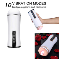 Stimme Vibrations-Elektrischer Männlicher Masturbator Cup Tiefen Rachen Silikon 3D Realistische Tasche Pussy Oralsex-Spielzeug für Männer Masturbation