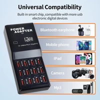 Chargeur Multi-Ports Usb Rapide 10 Ports 12A 60W, Station de Recharge Puissante pour Téléphones (7, 5, 5S, 6, 6S Plus) et Tablettes (Pad, Lg), Adaptateur Secteur