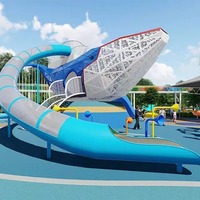Toboggan tubulaire transparent sur le thème de la baleine bleue, série d'aventure style océan, pour parcs commerciaux et complexes hôteliers en extérieur, équipement en acier inoxydable
