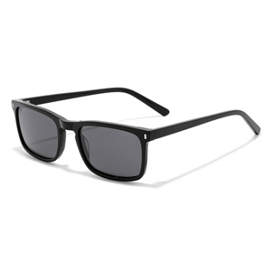Classic Way farer Rectangle Full Rim Sunglasses Black Frame <b>Polycarbonate</b> Lens Anti-Uv Protection Unisex Adult - Product Image 1