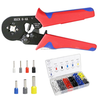 HSC8 6-6A/6-6 Mini pince électrique 0.25-6mm 23-10AWG Outils de sertissage de bornes tubulaires en acier