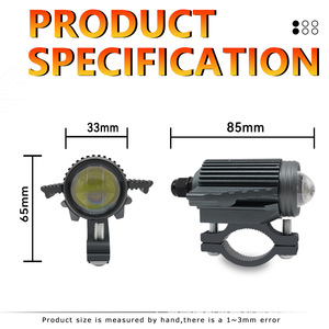 Qideguan Motorcycle Spotlight Led Headlight 12V Ip67 Dual Color White Yellow Aircraft Style For Electric Vehicles - Product Image 3