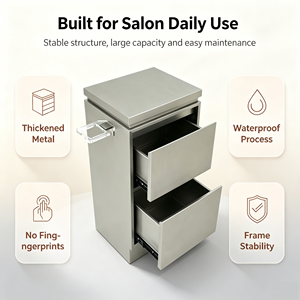 Gabinete <span class=keywords><strong>de</strong></span> Almacenamiento Minimalista para Salón <span class=keywords><strong>de</strong></span> Belleza, Impermeable, Resistente, <span class=keywords><strong>de</strong></span> Acero Inoxidable, Carrito <span class=keywords><strong>de</strong></span> Almacenamiento para Herramientas <span class=keywords><strong>de</strong></span> Salón - Product Image 3
