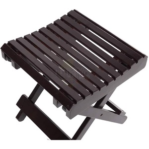 Tabouret de bain pliable en bois Mingjiang, design compact noir, pour usage domestique et hôtelier - Product Image 3