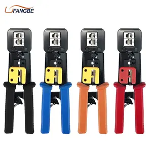 RJ11 RJ12 RJ45 와이어 스트리퍼 네트워크 케이블 손 도구 통과 크림 퍼 ez 압착 플라이어 도구