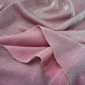 Tessuto Elastico in Poliestere <span class=keywords><strong>Rosa</strong></span> Chiaro Scintillante con Lurex Metallico Lucido da Tin Seng Wholesale Fabric - Product Image 1