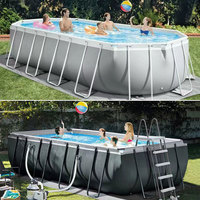 Waimar Durable Oberirdischer Pool Metallrahmen Rechteck Runder Pool