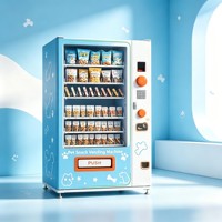Distributeur automatique de friandises pour animaux de compagnie robuste avec coque extérieure personnalisable, panneau de paiement et de superbes autocollants décoratifs