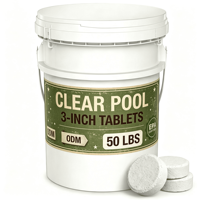 Tablettes pour piscine de 3 pouces, 50 lb, pour l'entretien des piscines, en stock dans l'entrepôt américain, avec faible MOQ pour la purification et l'entretien des piscines.