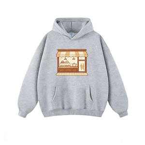 Sudadera con Capucha de Algodón Gris Claro con Estampado de Elementos Lunares, Diseño de Fase Lunar, Diseño de Cielo Nocturno Celestial, Diseño Bohemio Inspirado en el Café - Product Image 3