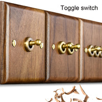 Prise murale universelle européenne 86 avec panneau en noyer, interrupteur à bascule en laiton, style rétro, UK/EU 13A 250V 10A 20A USB Villa