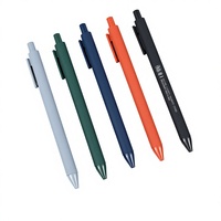 Stylos à bille en plastique Macaron ABS, revêtement en caoutchouc, stylo à bille à pression, écriture 0,5 mm, école, bureau