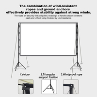 Écran de projection gonflable Topleo Fast Fold 100 pouces pour projecteur, intérieur/extérieur, portable, sur pied, pour cinéma maison