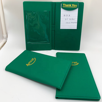 Luxueux Pliable Vert Faux Cuir Bill Dossier Personnalisé Restaurant Taverne Check Holder