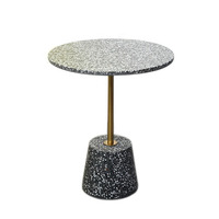 En stock socle en métal de conception européenne antique classique italienne table basse de luxe ensemble de marbre rond