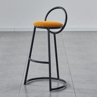 Ensemble de tabourets de bar en cuir de luxe moderne, 4 chaises, vente en gros, table haute avec pieds en métal pour la cuisine, pour les hôtels et les restaurants