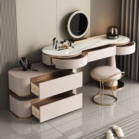 Coiffeuse de luxe moderne en bois massif avec tiroirs, style commode, pour chambre à coucher, ensemble de meubles pour maison et villa