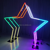 Arche lumineuse LED RGB à changement de couleur, support étoile néon, cadre d'entrée en étoile à cinq branches pour décoration de mariage, anniversaire, événement