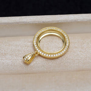 Mabei - Soporte Redondo Plateado en Plata 925 para Colgante, 14.5mm, para Perlas, Componente de Joyería DIY para Fabricación de Collares - Product Image 2