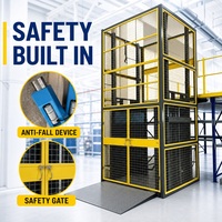 Plateforme élévatrice verticale hydraulique personnalisable pour le levage de marchandises, montée au mur, pour entrepôt agricole, avec rail de guidage