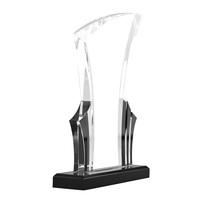 Plaque de récompense en acrylique de luxe, trophée transparent personnalisé pour cérémonie de reconnaissance professionnelle et compétition