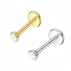 Stainless Steel Opal <b>Ball</b> Studs 16G Body Piercing Jewelry For Lip Ear Nose Cartilage Piercing - Product Image 4