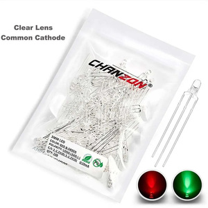 바이 컬러 3 mm LED 발광 다이오드 램프 100pcs 녹색 빨간색 공통 음극점 투명 확산 표시기 <span class=keywords><strong>3V</strong></span> DIY 바이 컬러 전구 - Product Image 6