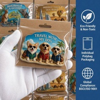 Magnete da Frigo 3D in Alluminio Goffrato Personalizzato, Souvenir di Viaggio Globale Durevole, Australia, Medio Oriente, Cane, 3x3 Pollici, per Cucina e Ufficio