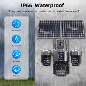 Caméra de surveillance solaire extérieure PTZ IP 4G à quatre objectifs avec carte SIM, 10K, 4 écrans, WiFi, suivi automatique, sans fil, Hieasy - Product Image 6