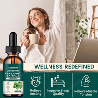 Ausreson OEM Extrait de racine de Kava en gouttes liquides certifié GMP, purement à base de plantes, pour le soulagement du stress, l'équilibre de l'humeur et la relaxation quotidienne