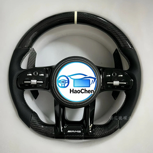 Volant en fibre de carbone, cuir noir, LED, RPM, amélioration sportive pour Mercedes-Benz <span class=keywords><strong>AMG</strong></span> Classe C/E/S - Product Image 4