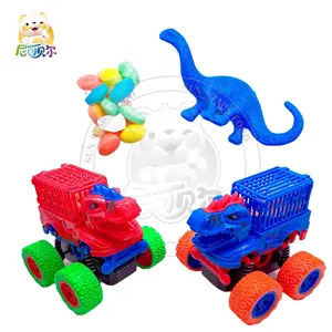 Dinosaur Toy Car with Pressed Candies and Surprise Plastic Dinosaur Toys Candy