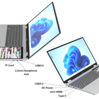 Yifang Laptop Aziendale Personalizzato OEM/ODM con Doppio Schermo 15,6 Pollici + 7 Pollici, Processore Intel N95, Doppio Touch Screen