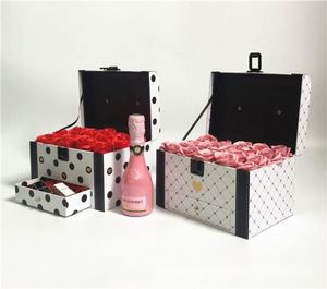 2023 New Arrival Portable Flower Box Square Rose Flower Gift Leather Drawer Box for <b>Wedding</b> Hand Salute - Product Image 3