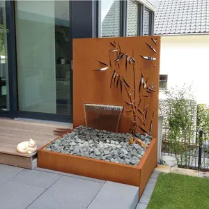 Luxury corten steel metal outdoor dubai water fountains, small water pumps fountains with pool water fall