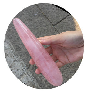 Baguette <span class=keywords><strong>de</strong></span> massage en <span class=keywords><strong>cristal</strong></span>, gode en quartz rose sculpté à la main, pierre naturelle, pour la guérison, vente en gros, - Product Image 1