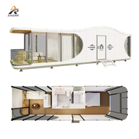 Capsule de maisonnette éco-responsable de luxe, structure en acier minimaliste, design personnalisé