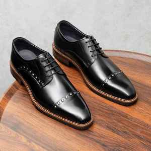 Nouvelles Chaussures Habillées en Cuir Véritable Façonnées à la Main pour Hommes – Confortables, Sur Mesure, Idéales pour les Occasions Formelles et le Quotidien, Imperméables - Product Image 4