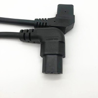 IEC 320 Angle droit gauche 90 degrés montage sur panneau C14 à C13 3 broches avec fil de terre Extension câble séparateur en Y cordon d'alimentation