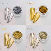 Pigment à ongles spécifique aux professionnels, particules ultra-fines, pigment miroir chromé, 100% brillance miroir, poudre magique pour ongles