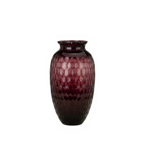 Vase en cristal avec motif hexagonal, décoration de table moderne, design unique - Product Image 2