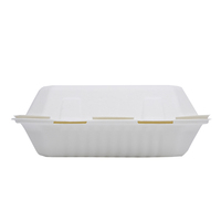 Nouveau modèle de boîte à lunch à emporter biodégradable et jetable avec couvercle conteneur alimentaire compostable canne à sucre bagasse à clapet