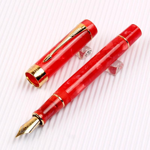 Nuovissima <span class=keywords><strong>Penna</strong></span> <span class=keywords><strong>Stilografica</strong></span> di Lusso Jinhao con Clip a Freccia in Platino Dorato e Pennino Fine F per Calligrafia - Product Image 2
