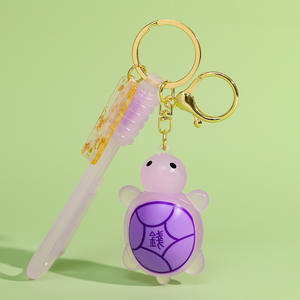 发光海龟钥匙扣可爱卡通树脂夜光钥匙圈配件3D发光海龟招财龟钥匙扣 - Product Image 3