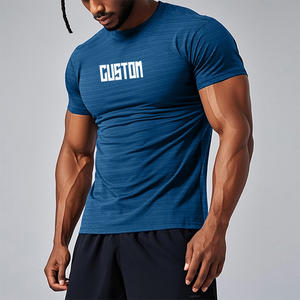 OEM allenamento sportivo allenamento Activewear sollevamento pesi <span class=keywords><strong>boxe</strong></span> Fitness alta elastico in Nylon personalizzato palestra che corre Top maglietta per gli uomini - Product Image 2