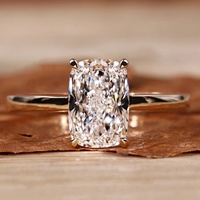 Bague plaquée or personnalisée style Hip Hop, sertie de moissanite VVS taille brillant, testée au diamant, pour hommes et femmes