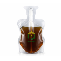 Pochette liquide portable d'extérieur anti-fuite personnalisée avec paille réutilisable pour la vodka, l'eau minérale et plus encore - Matériaux recyclés de qualité alimentaire