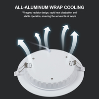 Installation facile, panneaux LED ronds encastrés anti-éblouissement pour usage commercial et domestique, 5w 7w 12w 18w 24w, pour utilisation en intérieur